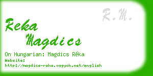 reka magdics business card